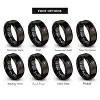font options for inside engraving on black emu rings