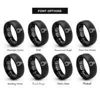 font options for inside engraving on black end effector gripper rings