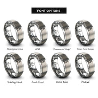 font options for inside engraving on gray end effector gripper rings