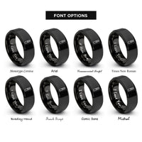 font options for inside engraving on black end mill rings