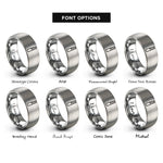 font options for inside engraving on gray end mill rings