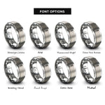 font options for inside engraving on grey end mill rings