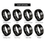 font options for inside engraving on black endless knot celtic rings
