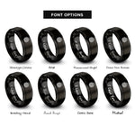 font options for inside engraving on black endless knot celtic rings