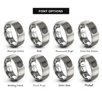 font options for inside engraving on gray endless knot celtic rings