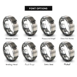 font options for inside engraving on silver endless knot celtic rings