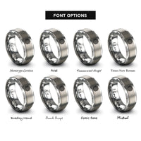font options for inside engraving on silver endless knot celtic rings