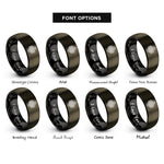 font options for inside engraving on gunmetal & black endless knot rings