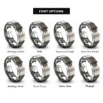 font options for inside engraving on silver endless loop knot rings