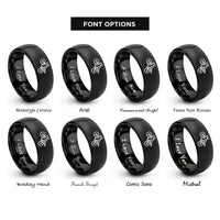 font options for inside engraving on black endo stoppie rings