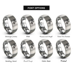 font options for inside engraving on gray endo stoppie rings