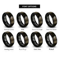 font options for inside engraving on gunmetal & black endo stoppie rings
