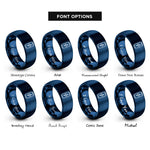 font options for inside engraving on blue energy drink can rings