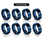 font options for inside engraving on blue energy drink can rings