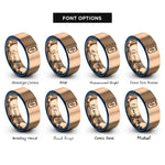 font options for inside engraving on rose gold & blue energy drink can rings