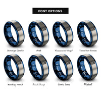 font options for inside engraving on blue & gray energy saving lamp rings