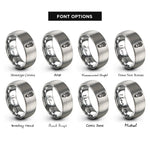font options for inside engraving on gray energy saving lamp rings