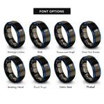 font options for inside engraving on gunmetal & blue energy saving lamp rings