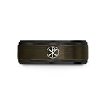 tungsten wedding bands – gunmetal & black tungsten chi rho christogram wedding band