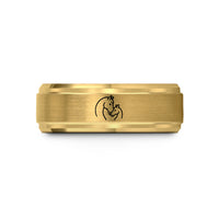 comfort fit bands unisex – gold tungsten mare nuzzling foal wedding band