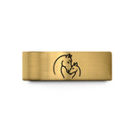 comfort fit bands unisex – gold tungsten mare nuzzling foal wedding band