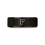 tungsten couple wedding band – black & rose gold tungsten measuring ruler heart wedding band