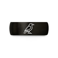 presents for soon wed – black & gold tungsten crow wedding band