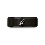 rings for young couples – black tungsten crow wedding band