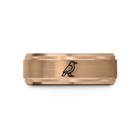 presents for soon wed – rose gold tungsten crow wedding band