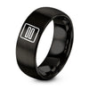 Double Equals – Tungsten Wedding Band, 8 mm, Black Comfort-Fit Unisex