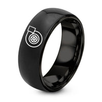Engagement Gift for Couple – black tungsten turbocharger ring