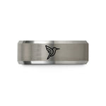 unique rings for couples – black & gray tungsten hummingbird wedding band