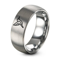 Engagement Gift for Couples Unique – grey tungsten hummingbird ring