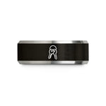 tungsten rings for couples – black & silver tungsten keys on keyring wedding band