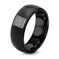 Kruskals Algorithm Maze – Tungsten Wedding Band, 8 mm, Black Comfort-Fit Unisex