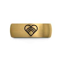 tungsten rings for pairs – gold & gray tungsten rainbow heart wedding band