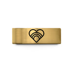 couple rings with engraving – gold tungsten rainbow heart wedding band