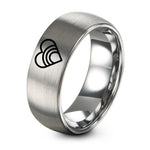 Engagement Gift for Couples Unique – grey tungsten rainbow heart ring