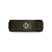 rings engraved for couples – gunmetal & black tungsten ratio symbol wedding band