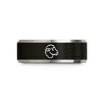 promise ring for men – black & silver tungsten ewe wedding band