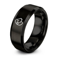 tungsten ring for her – black tungsten ewe ring