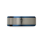 present ideas for him – blue & grey tungsten micropipette wedding band