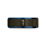 engraved rings for him – gunmetal & blue tungsten micropipette wedding band