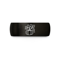personalized ring for him – black tungsten pumpkin vine wedding band