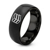 Stack of Books – Tungsten Wedding Band, 8 mm, Black Comfort-Fit Unisex