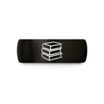 unique tungsten wedding ring – black tungsten stack of books wedding band