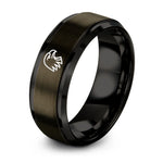 Engagement Gifts Best Friend – gunmetal & black tungsten eagle ring