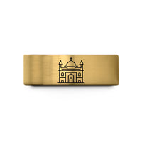 thoughtful engagement present suggestions – gold tungsten golden temple wedding band