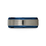 special presents for her – blue & silver tungsten shock absorber wedding band