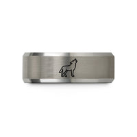 unique presents for friends – black & grey tungsten howling dog standing wedding band